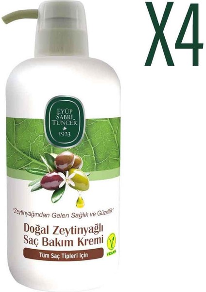 Doğal Zeytinyağlı Saç Kremi 600 ml x 4