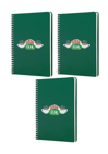 Friends Central Perk Yeşil Butik Defter 3 Adet 96 Yaprak 17X24