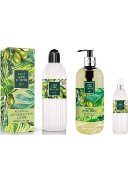 Ayvalık Zeytin Çiçeği 150 ml ve 400 ml Kolonya Ve 500 ml Sıvı Sabunu 3' lü