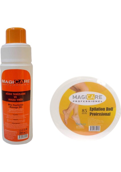 Ağda Temizleme Ve Masaj Yağı 850 Ml+Magıcare Professıonel 85 Metre Epilation Roll Ağda Bezi