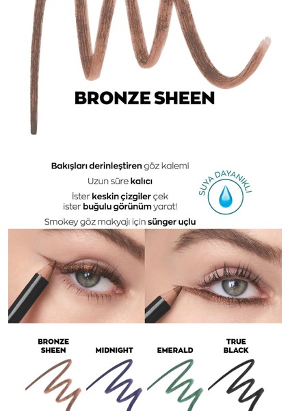 Kohl Sünger Uçlu Suya Dayanıklı Göz Kalemi Bronze Sheen fiyatları