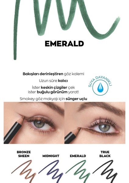 Kohl Sünger Uçlu Suya Dayanıklı Göz Kalemi Emerald fiyatları