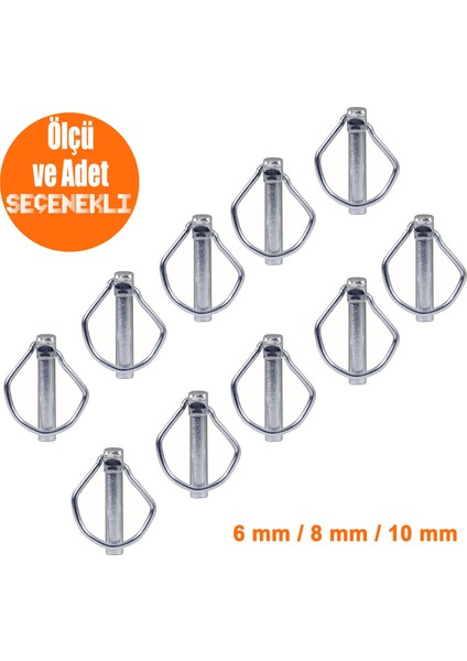 Traktör Pimi Yaylı Pim Kaliteli Çelik 6 Mm-50 Adet