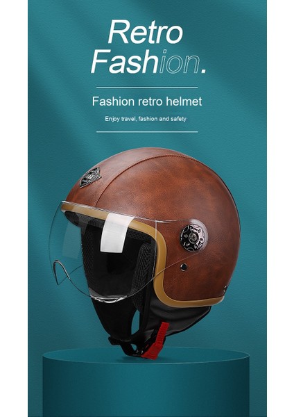 Retro Motosiklet Kaskı Yarım Kask (Yurt Dışından)