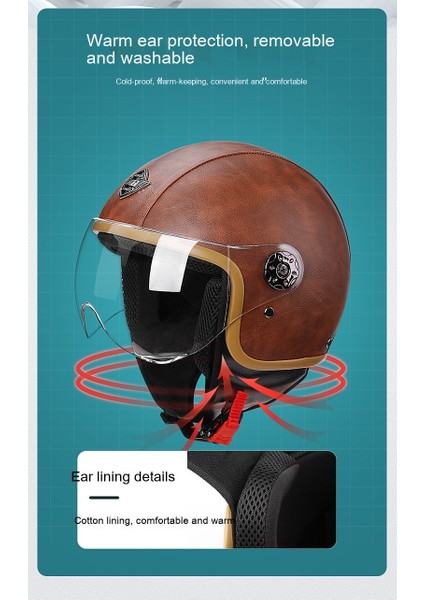 Retro Motosiklet Kaskı Yarım Kask (Yurt Dışından)