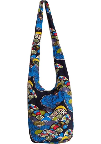 Hippi Crossbody Çantalar Hobo Çantalar Fermuarlı Cep Etnik Tarzı Çanta Koyu Mavi fiyatları