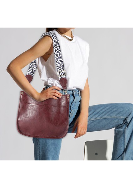 Kadınlar Tek Omuz Çantası Moda Omuz Çantası Cüzdan Seyahat Plaj Şarabı Kırmızı