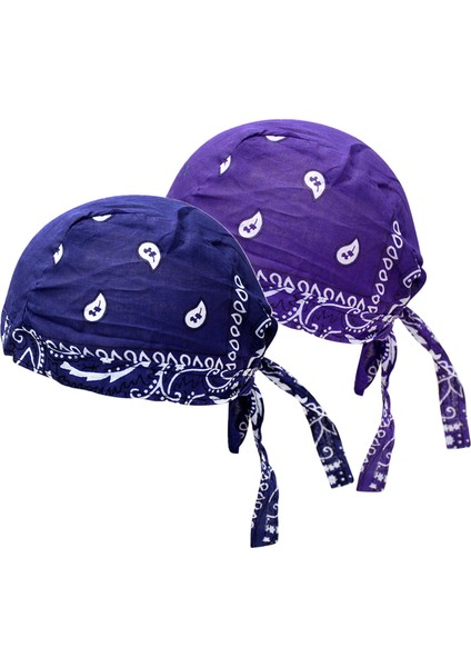 Korsan Şapkalar Bandana Beanie Rap Kask Astar Baş Sargısı Fular Mavi Mor Koşu