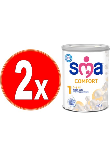 Comfort 1 Bebek Devam Sütü 400GR - 0-6 Ay Bebek Maması 2 Adet