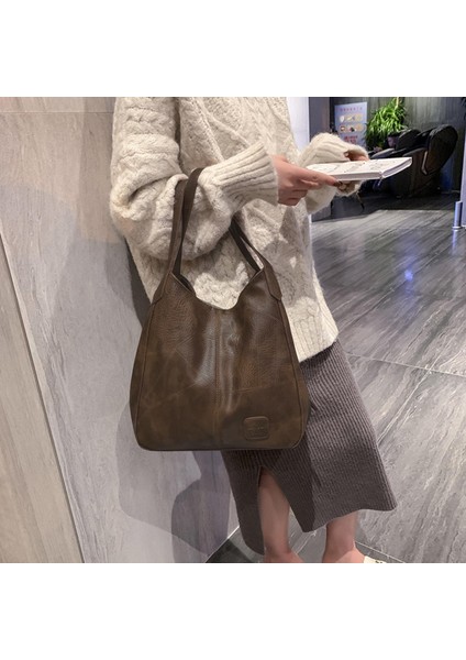Moda El Çantası Çanta Çanta Çanta Kadın Kızlar Seyahat Yumuşak Pu Omuz Çantası Kahve(Yurt Dışından) fırsatları