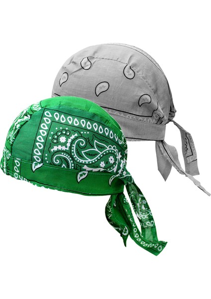 Korsan Şapkalar Bandana Beanie Rap Kask Astar Baş Sargısı Faresi Yeşil Açık Gri