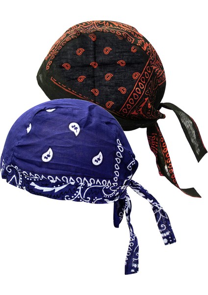 Korsan Şapkalar Bandana Beanie Rap Kask Astar Baş Sargısı Fular Mavi Çiçek