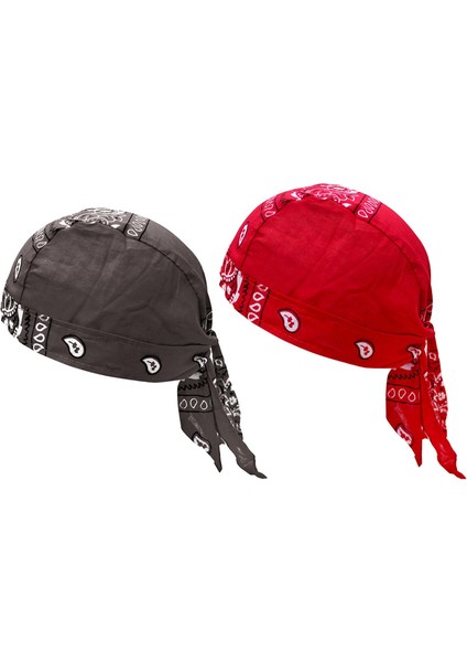 Korsan Şapkalar Bandana Beanie Rap Kask Astar Baş Sargısı Kırmızı Kahverengi