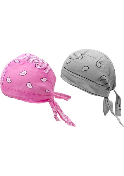 Korsan Şapkalar Bandana Beanie Rap Kask Astar Baş Sargısı Pembe Açık Gri Koşu