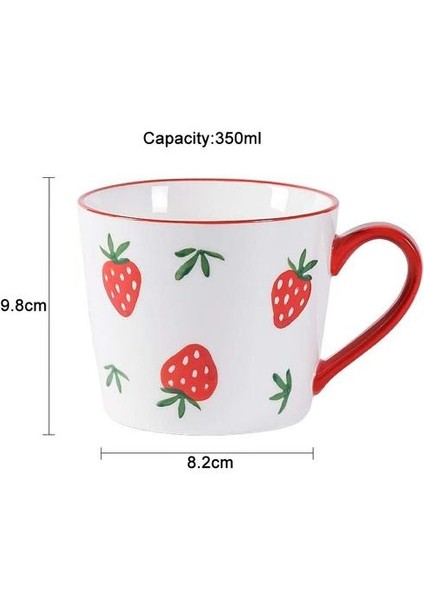 Yaratıcı Çilek Kupa Su Kupası Basit Seramik Bardak (Yurt Dışından)