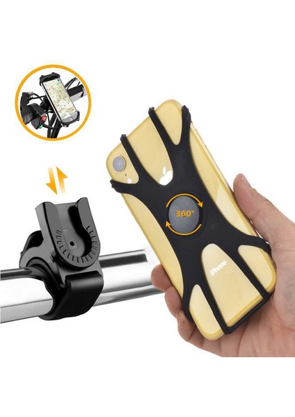 Bisiklet Telefon Tutucu Motosiklet Telefon Navigasyon Tutucu Paket Servis Araç Tutucu Çıkarılabilir (Yurt Dışından)