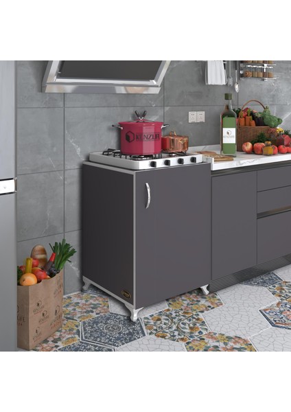 Kenzlife ocak dolabı ahunaz gri 85*60*56 hazır mutfak klasik set üstü ocak için arkalıksız
