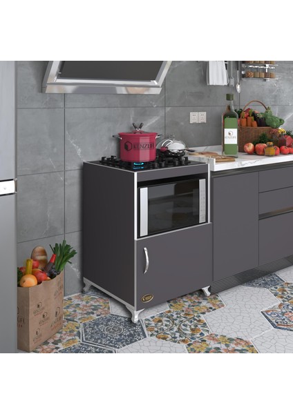 Kenzlife ocak dolabı doğangün gri 85*60*56 hazır mutfak ankastre gömme ocak için arkalıksız