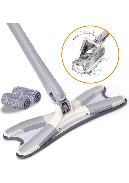 Kendinden Sıkmalı 360 Derece Dönebilen Sihirli x Mop Yer ve Duvar Silme Mop