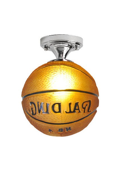 20 cm Futbol Tavan Lambası Futbol LED Tavan Lambası Kapalı Bar Çocuk Yatak Odası Yatak Odası Aydınlatma Erkek Lamba Lambası Ev Sarı (Yurt Dışından)