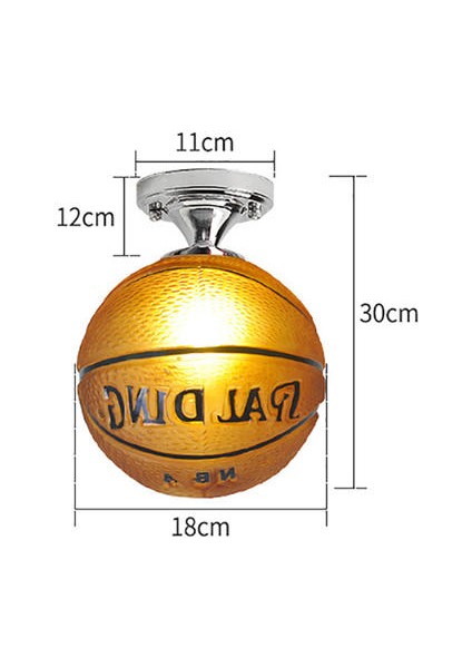 20 cm Futbol Tavan Lambası Futbol LED Tavan Lambası Kapalı Bar Çocuk Yatak Odası Yatak Odası Aydınlatma Erkek Lamba Lambası Ev Sarı (Yurt Dışından)