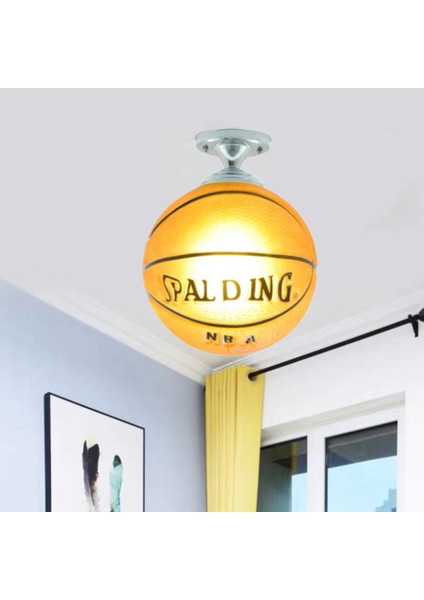 20 cm Futbol Tavan Lambası Futbol LED Tavan Lambası Kapalı Bar Çocuk Yatak Odası Yatak Odası Aydınlatma Erkek Lamba Lambası Ev Sarı (Yurt Dışından)