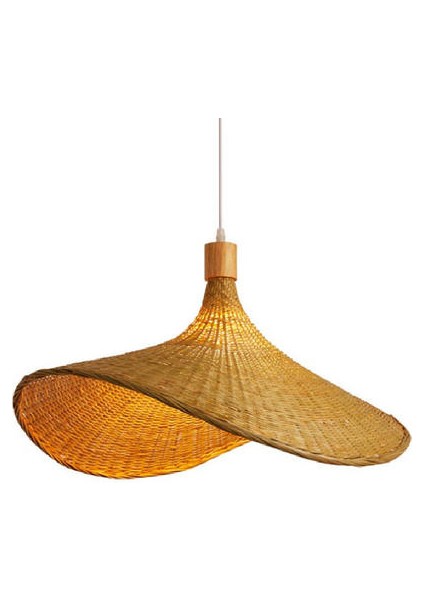 Bambu Avize Hotel Homestay Dekorasyon Çay Odası Rattan Lamba Yatak Odası Hasır Şapka Lambası Merdiven Bambu Lambası (Yurt Dışından)