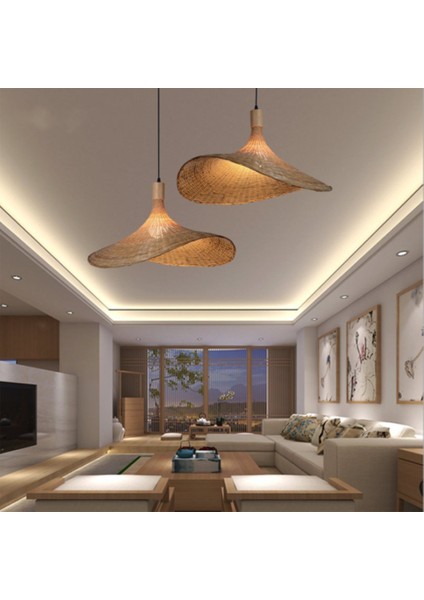 Bambu Avize Hotel Homestay Dekorasyon Çay Odası Rattan Lamba Yatak Odası Hasır Şapka Lambası Merdiven Bambu Lambası (Yurt Dışından) modelleri