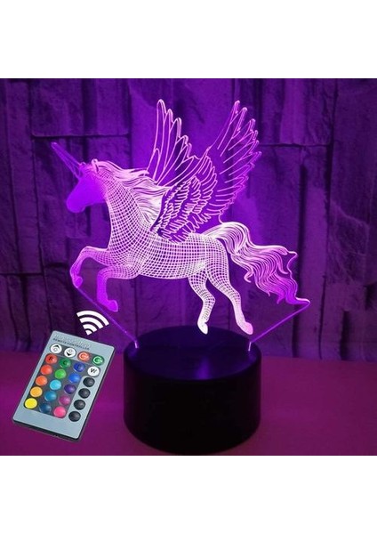 Çocuklar Için 3D Gece Işık Uyku Işık Erkek Masa Masası Lambası Dokunmatik Anahtarı ile Uzaktan Kumanda 16 Renkler Hediyeler Doğum Günü Festivali Yatak Odası D (Yurt Dışından) fiyatları