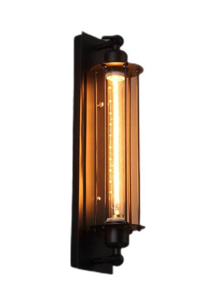 Amerikan Retro LED E27 Endüstriyel Stil Dekorasyon Duvar Lambası Başucu Fuaye Çalışma Balkon Koridor Kahve Dükkanı Restoran Duvar Lambası (Ampul Olmadan) (Siyah) (Yurt Dışından)