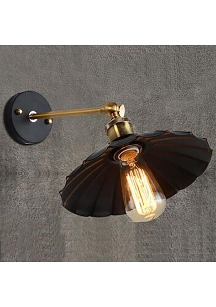 Loft Amerikan Demir Siyah Abajur Duvar Lambası Vintage Kafes Guard Aplik Loft Aydınlatma Armatürü Modern Kapalı Aydınlatma Duvar Lambaları (J-Style) (Yurt Dışından)