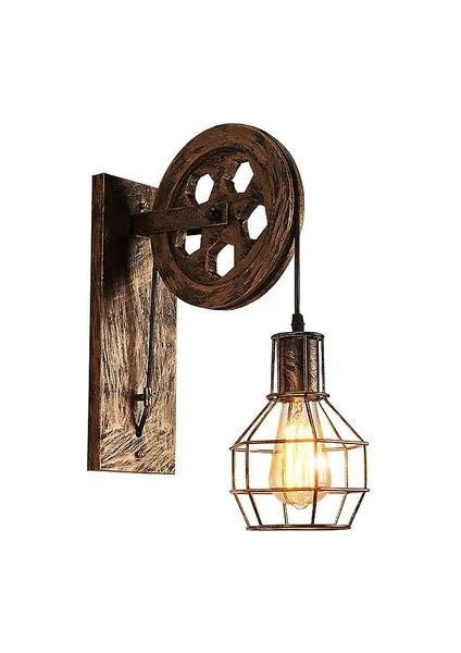 Retro Vintage Duvar Işık Endüstriyel Duvar Lambası Gölge Fikstürü Demir Çatı Kafe Bar Ayarlanabilir Aplik Işıkları Wandlamp Dekorasyon LED (Siyah) (Yurt Dışından) modelleri
