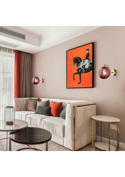 Oturma Odası Arka Plan Duvar Lambası Yaratıcı Vitray Topu Duvar Lambası Modern Minimalist Koridor Yatak Odası Başucu Lambası (Ampul Dahil Değil) (Yurt Dışından)