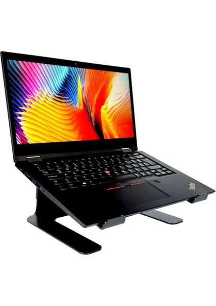 Yükseklik Ayarlı Metal Notebook Soğutucu Laptop Standı-Siyah-3 Farklı Yükseklik