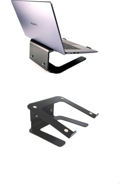 Yükseklik Ayarlı Metal Notebook Soğutucu Laptop Standı-Siyah-3 Farklı Yükseklik