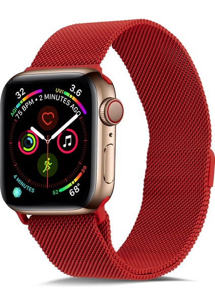 Apple Watch 7 41MM / 6 & Se & 5 & 4 40MM / 3 & 2 ve 1 38MM (Kırmızı)