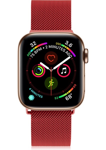 Apple Watch 7 41MM / 6 & Se & 5 & 4 40MM / 3 & 2 ve 1 38MM (Kırmızı) modelleri