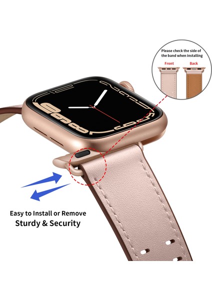 Apple Watch 7 41MM / 6 & Se & 5 & 4 40MM / 3 & 2 ve 1 38MM (Pembe Kum) Için Kayış modelleri