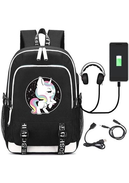 Unicorn Sırt Çantası Öğrenci Okul Çantası Kız Sevimli Çocuk Hafif Sırt Çantası (Renk-7) (Yurt Dışından)