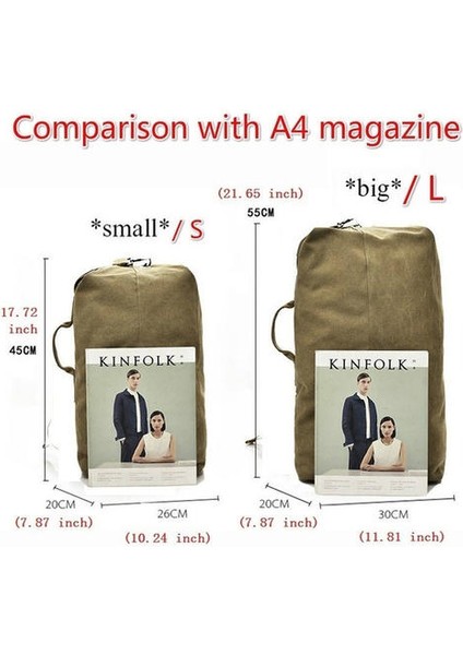 Çok Fonksiyonlu Askeri Taktik Tuval Sırt Çantası Erkekler Kova Çanta Açık Spor Duffle Çanta Seyahat Sırt Çantası Seyahat Sırt Çantası Balıkçılık Yürüyüş Çantası (Küçük Siyah) (Yurt Dışından) fiyatları