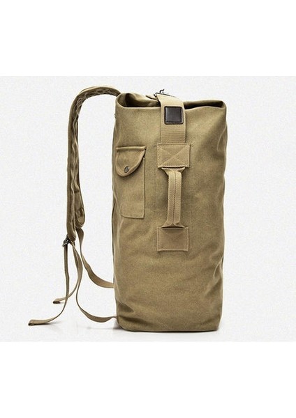 Çok Fonksiyonlu Askeri Taktik Tuval Sırt Çantası Erkekler Kova Çanta Açık Spor Duffle Çanta Seyahat Sırt Çantası Seyahat Sırt Çantası Balıkçılık Yürüyüş Çantası (Küçük Siyah) (Yurt Dışından) fırsatları