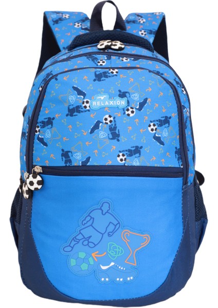1057 Figürlü Anatomik Sırt Ilkokul Çantası - NKT01057-INDIGO-TEK Ebat