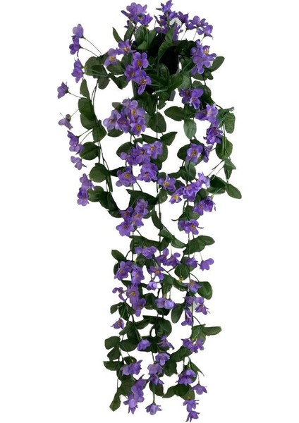 Yapay Çiçek Saksıda Sarkan Çiçek Mor Begonvil 70 x 25 cm
