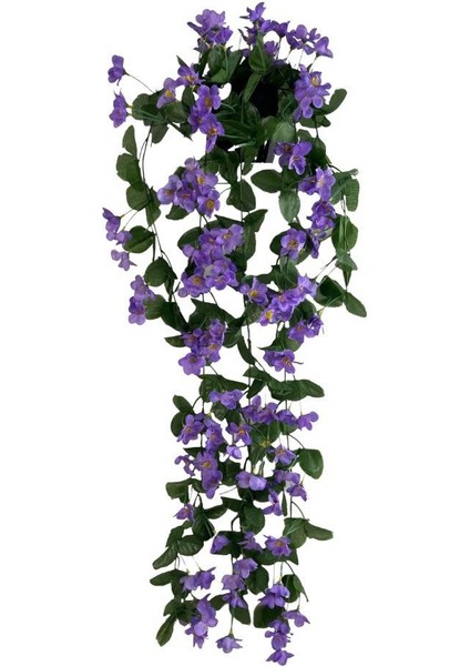 Yapay Çiçek Saksıda Sarkan Çiçek Mor Begonvil 70 x 25 cm
