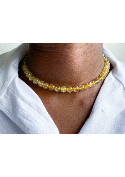 Gold Beril Doğaltaş Kolye 8 mm