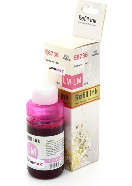 Epson T6736 Açık Kırmızı Muadil Mürekkep Tüpü 70ML/ L800 / L805 / L810 / L850 / L1300 / L1800
