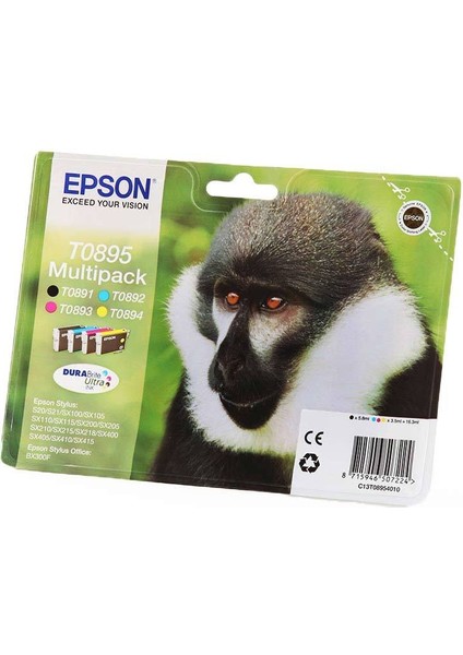 Epson T0895 4lü Set Kartuş BX300 / SX100 / SX205 fiyatları