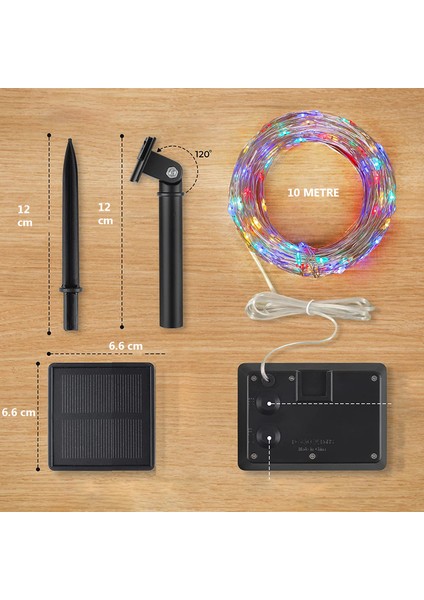 Güneş Enerjili Bahçe Aydınlatma 10+2m Rgb (Renkli ) 4lü Paket Dış Mekan Güneş Enerjili Lamba modelleri