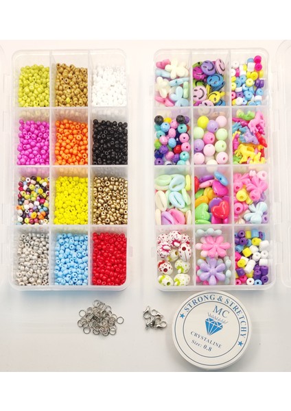 28 Parça Kutulu Hobi Boncuk Takı Yapım Seti/takı Malzemeleri Hobi Set