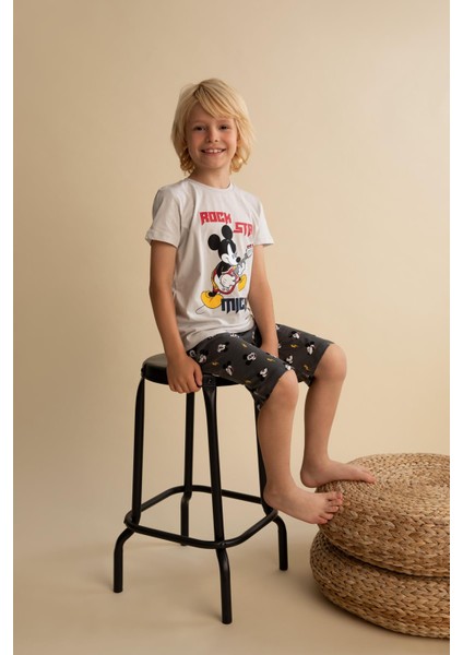 Erkek Çocuk Disney Mickey & Minnie Kısa Kollu Şort Pijama Taıkım X5090A622HS fiyatları